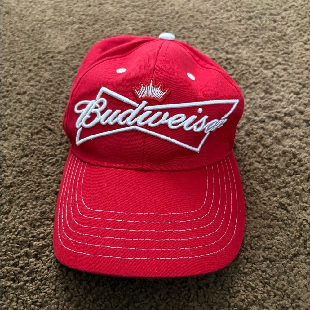 Budweiser Red Cap with White Embroidery